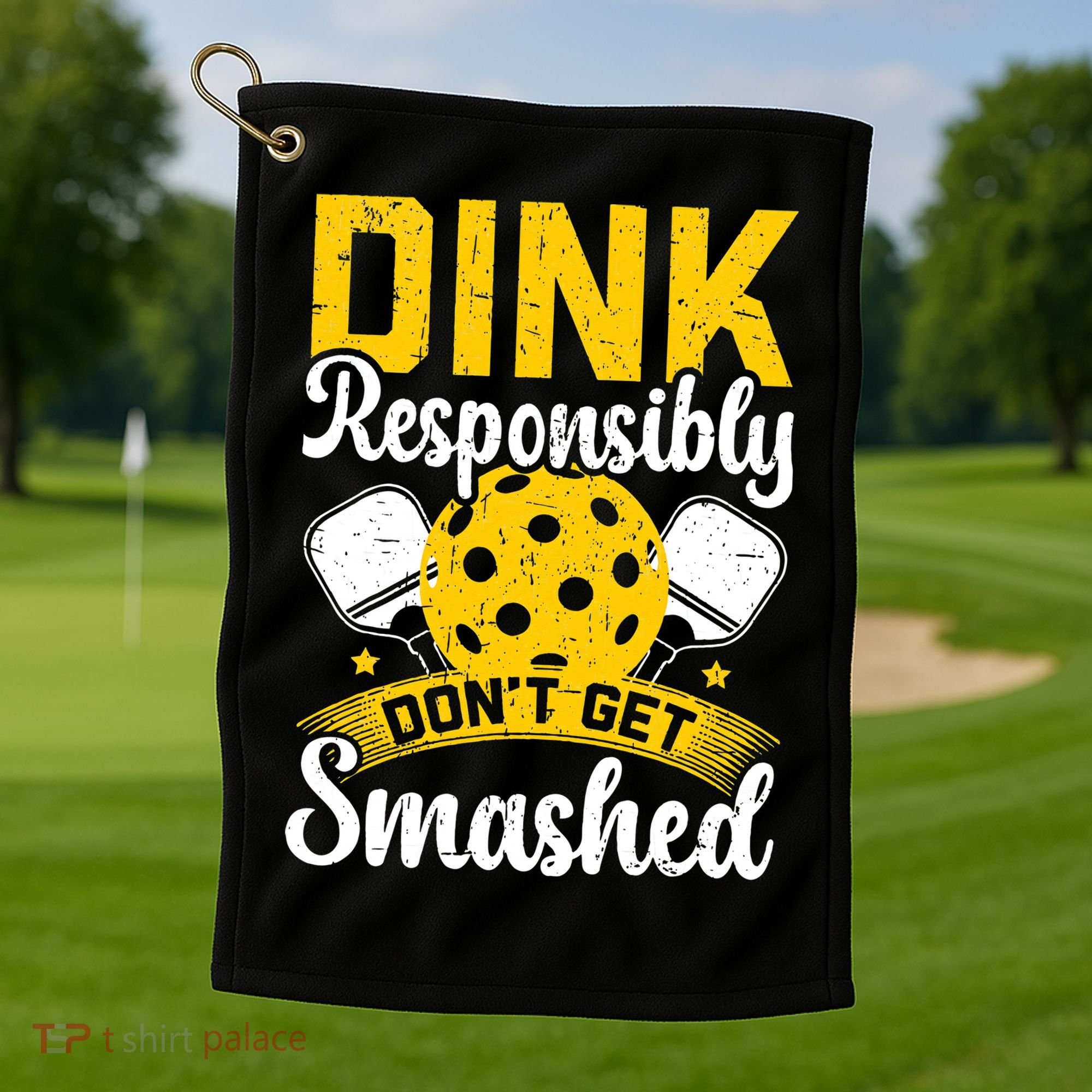 Dink Responsibly Don't Get Smashed Pickleball Golf Towel