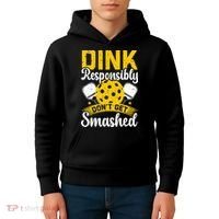Dink Responsibly Don't Get Smashed Pickleball Kids Hoodie thumb 4