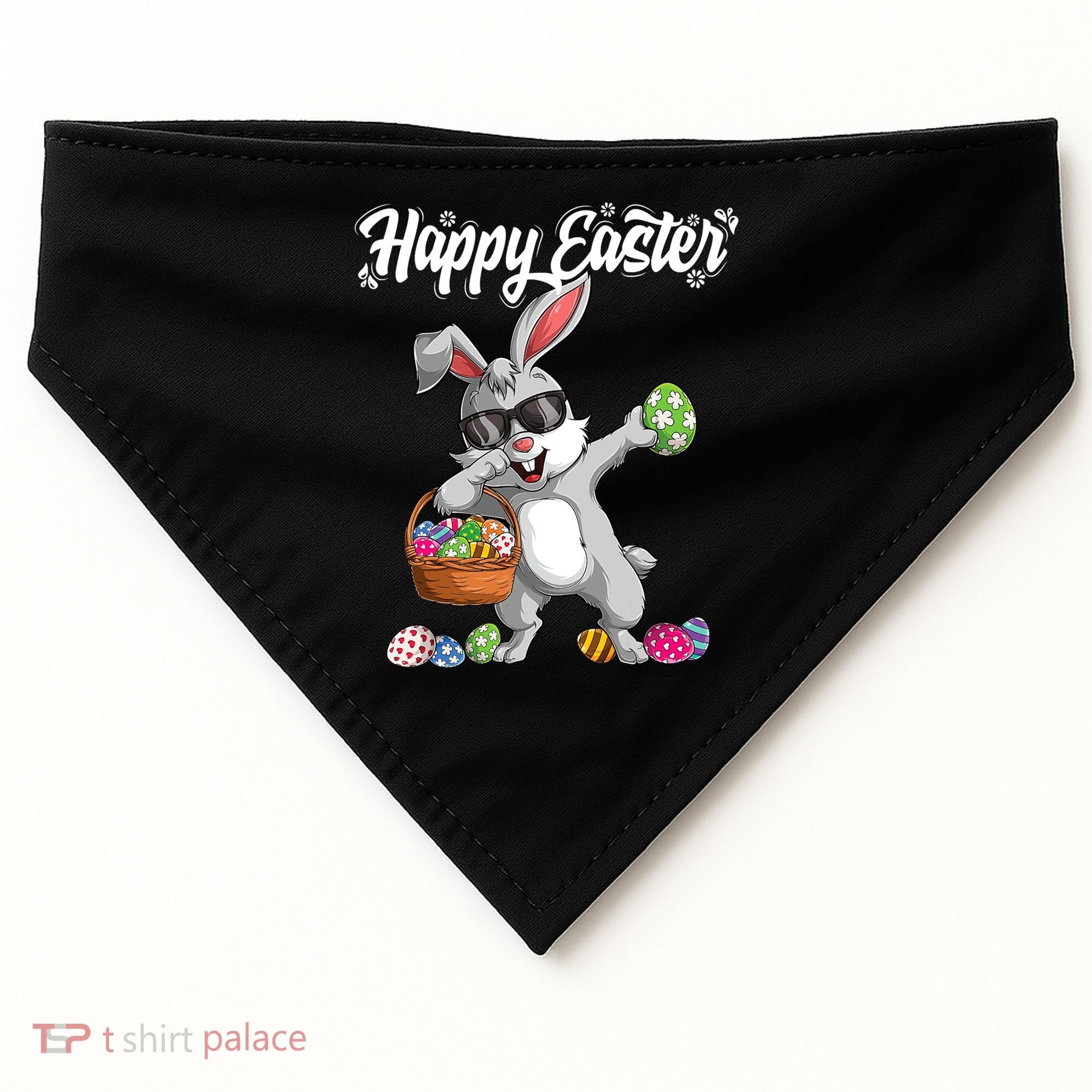 Dabbing Rabbit Easter Day Eggs Dab Boys Girls Kid Gift Bunny Gift USA-Made Doggie Bandana