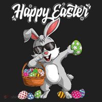 Dabbing Rabbit Easter Day Eggs Dab Boys Girls Kid Gift Bunny Gift Beanie thumb 2