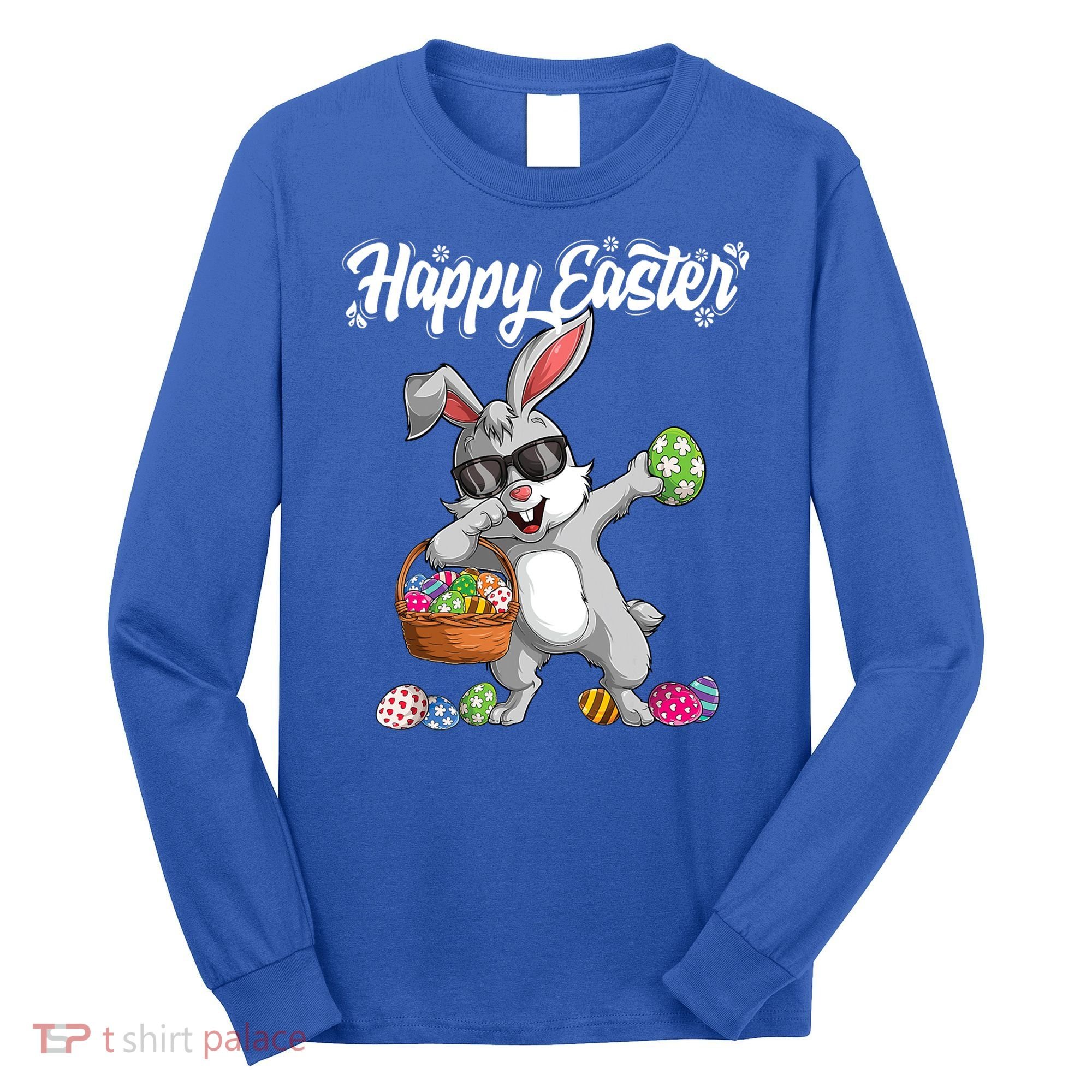 Dabbing Rabbit Easter Day Eggs Dab Boys Girls Kid Gift Bunny Gift Long Sleeve Shirt
