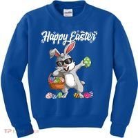 Dabbing Rabbit Easter Day Eggs Dab Boys Girls Kid Gift Bunny Gift Kids Sweatshirt thumb 0