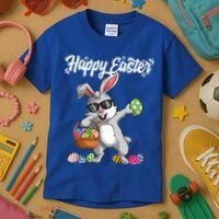 Dabbing Rabbit Easter Day Eggs Dab Boys Girls Kid Gift Bunny Gift Kids T-Shirt thumb 3