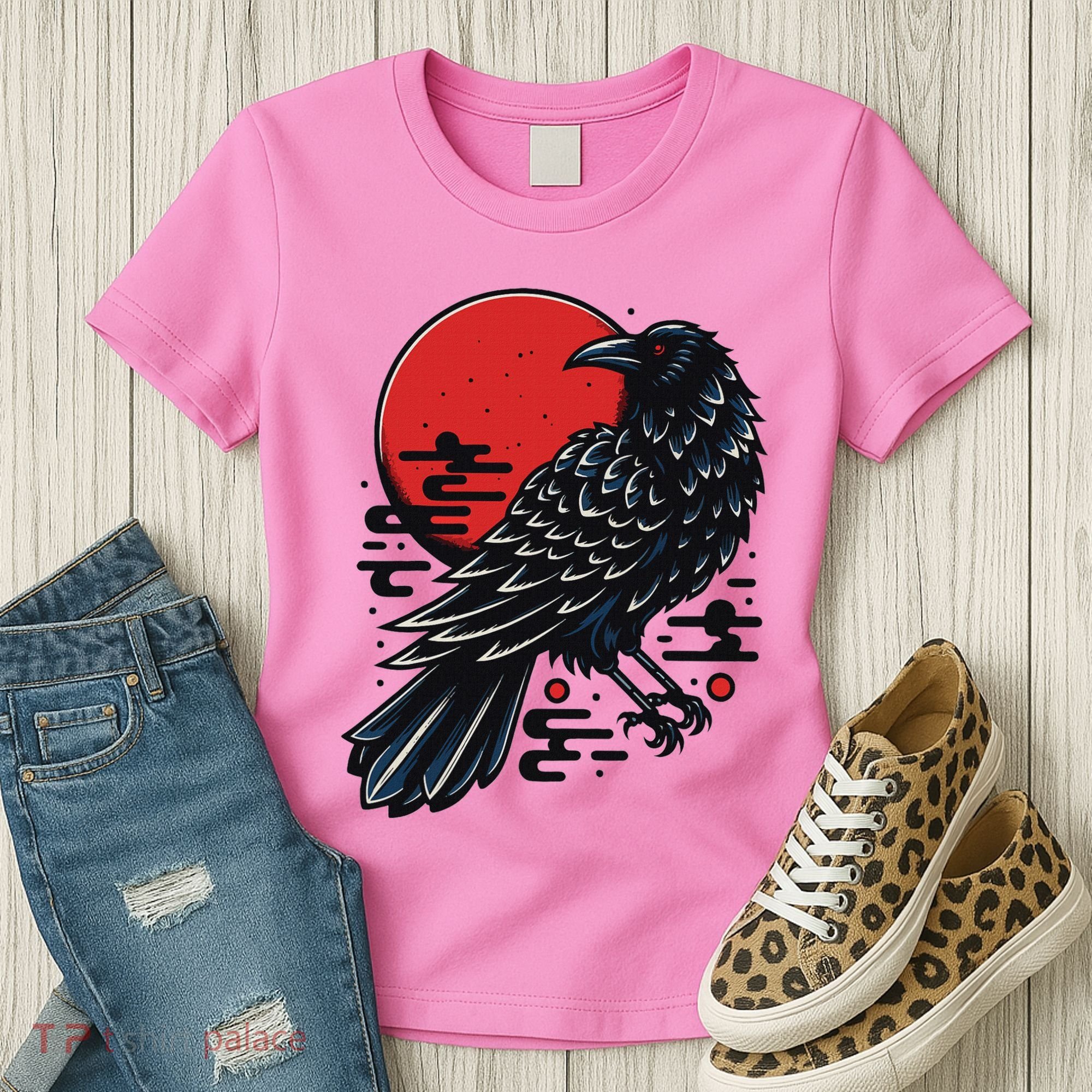Dark Raven Epic Ninja Fight Anime Women's T-Shirt