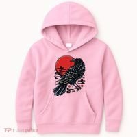 Dark Raven Epic Ninja Fight Anime Kids Hoodie thumb 0