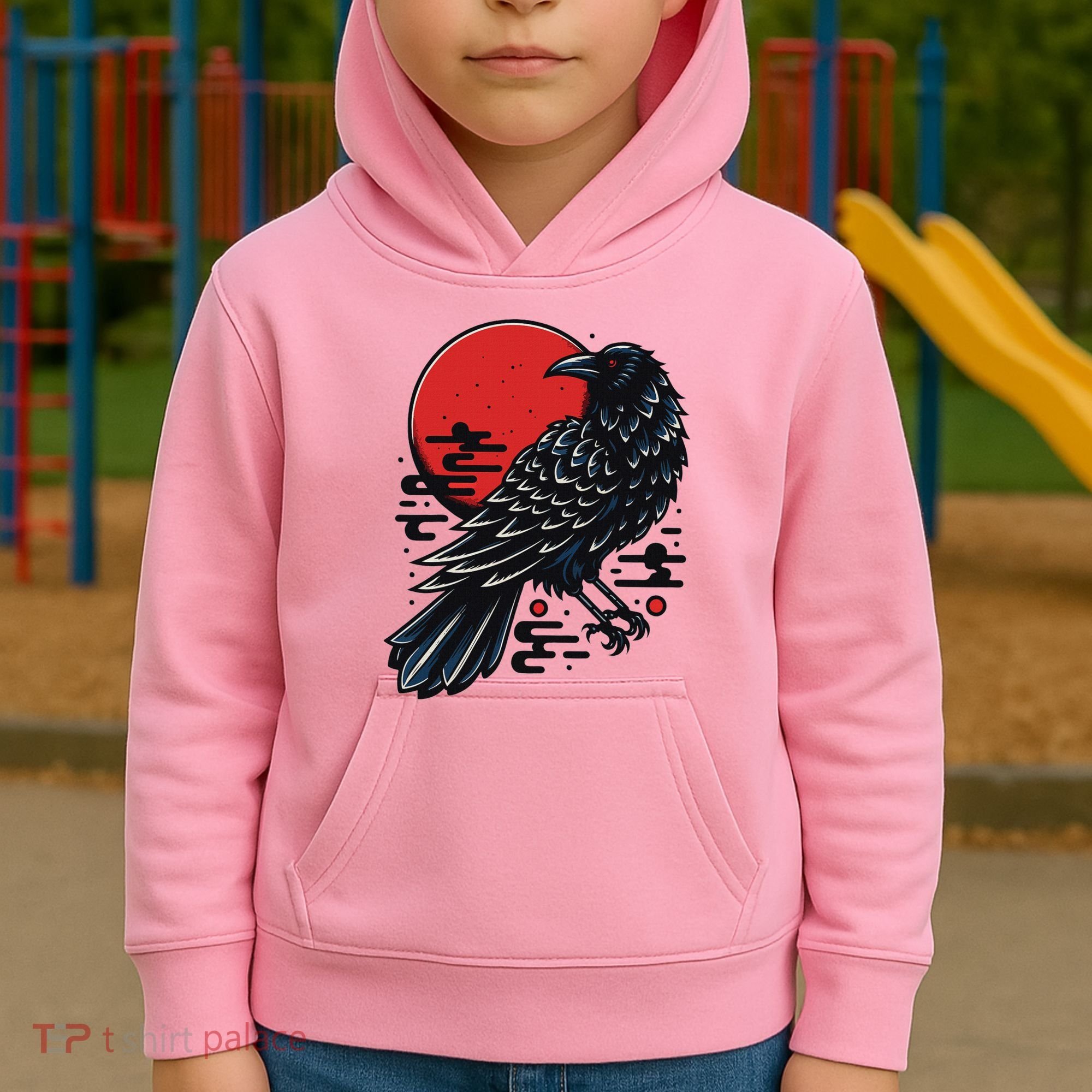 Dark Raven Epic Ninja Fight Anime Kids Hoodie