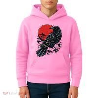 Dark Raven Epic Ninja Fight Anime Kids Hoodie thumb 4