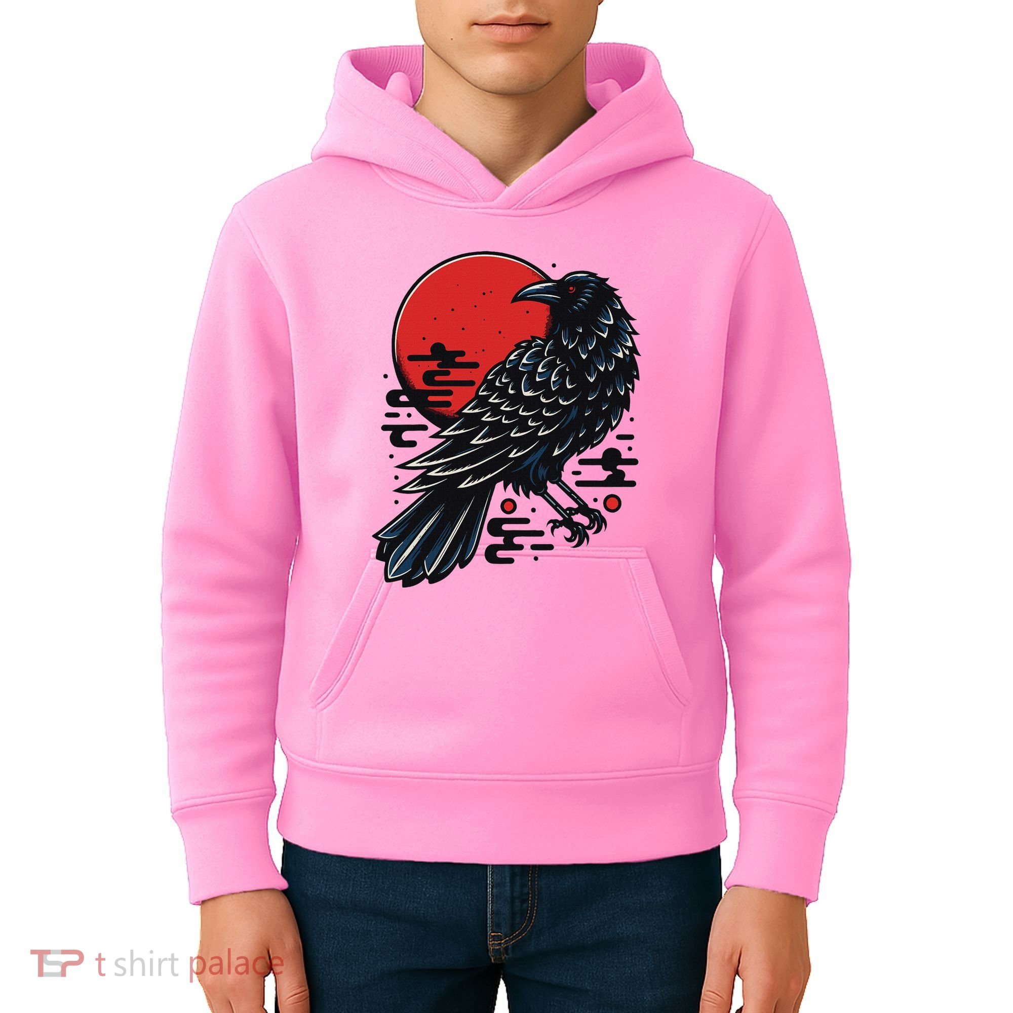 Dark Raven Epic Ninja Fight Anime Kids Hoodie