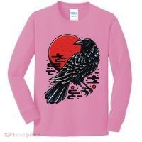 Dark Raven Epic Ninja Fight Anime Kids Long Sleeve Shirt thumb 0