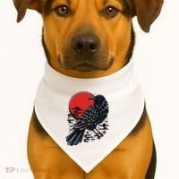 Dark Raven Epic Ninja Fight Anime USA-Made Doggie Bandana thumb 1