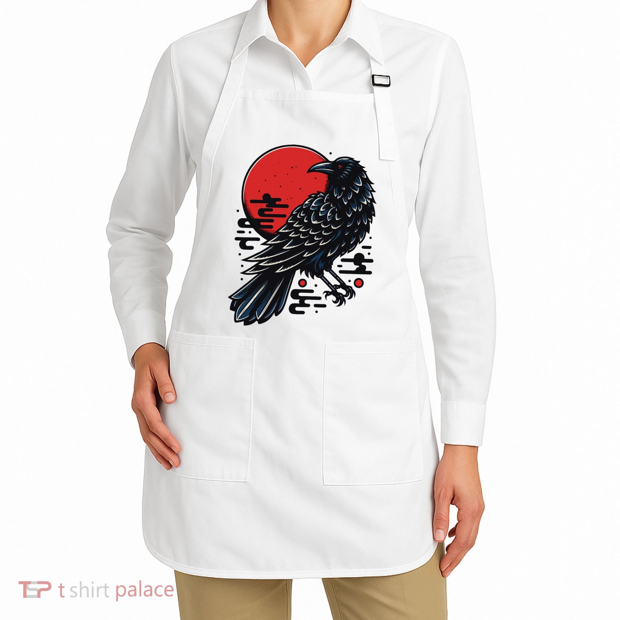 Dark Raven Epic Ninja Fight Anime Apron