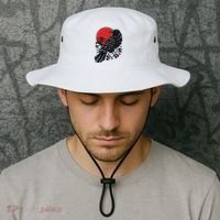 Dark Raven Epic Ninja Fight Anime Bucket Hat thumb 2
