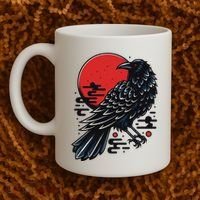 Dark Raven Epic Ninja Fight Anime Coffee Mug thumb 2