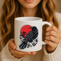 Dark Raven Epic Ninja Fight Anime Coffee Mug thumb 3