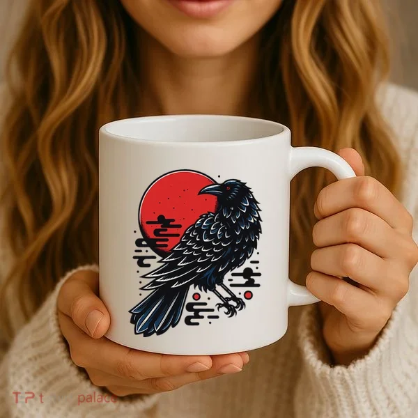 Dark Raven Epic Ninja Fight Anime Coffee Mug