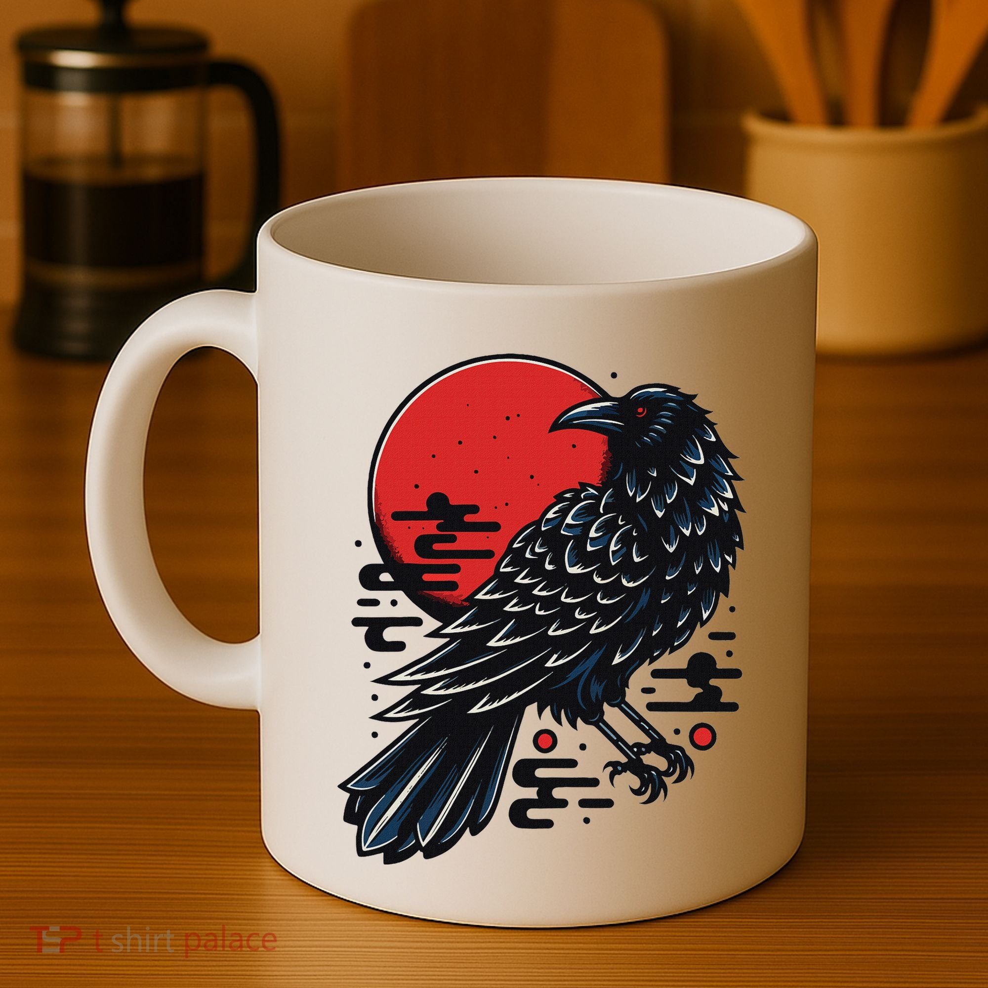 Dark Raven Epic Ninja Fight Anime Coffee Mug
