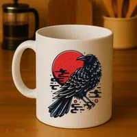 Dark Raven Epic Ninja Fight Anime Coffee Mug thumb 4