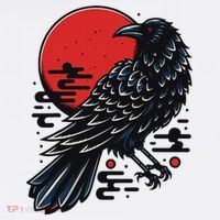 Dark Raven Epic Ninja Fight Anime Ornament thumb 1