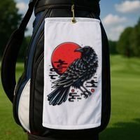 Dark Raven Epic Ninja Fight Anime Golf Towel thumb 2