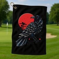 Dark Raven Epic Ninja Fight Anime Cosplay Golf Towel thumb 1