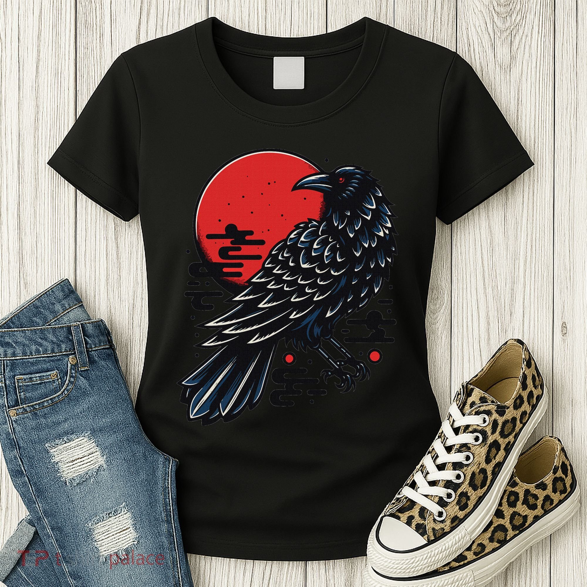 Dark Raven Epic Ninja Fight Anime Cosplay Women's T-Shirt