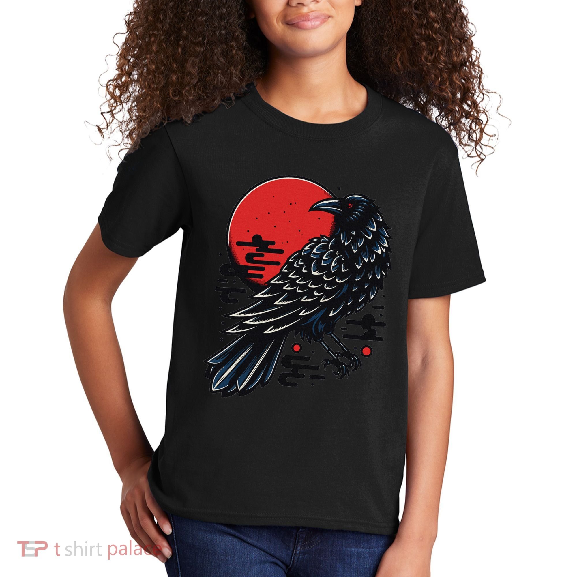 Dark Raven Epic Ninja Fight Anime Cosplay Kids T-Shirt