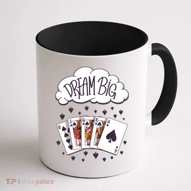 Dream Big Poker Hand Coffee Mug back