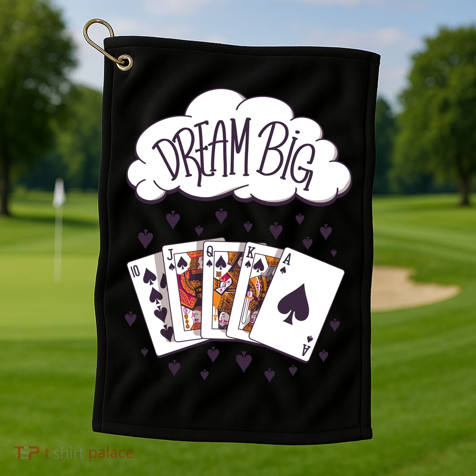Dream Big Poker Hand Golf Towel