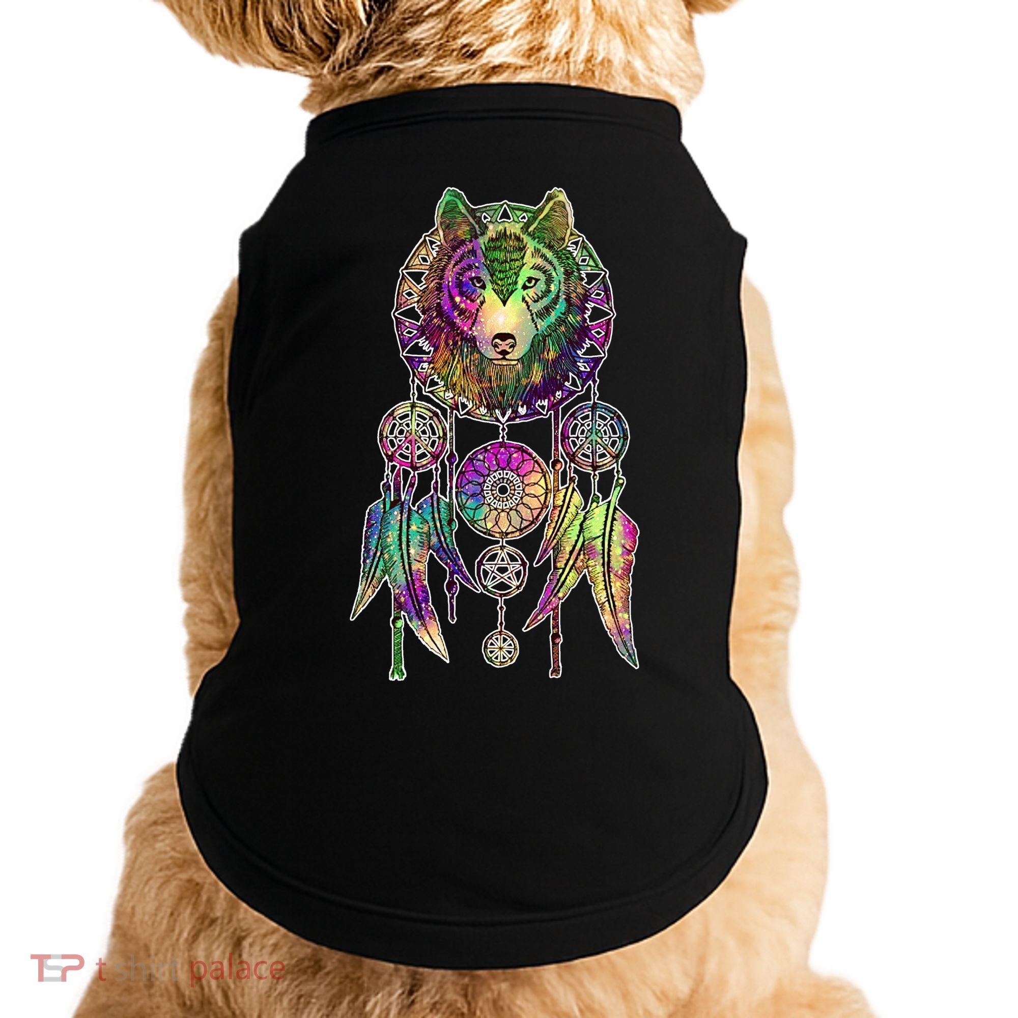 Dream Catcher Wolf Galaxy Doggie Tank