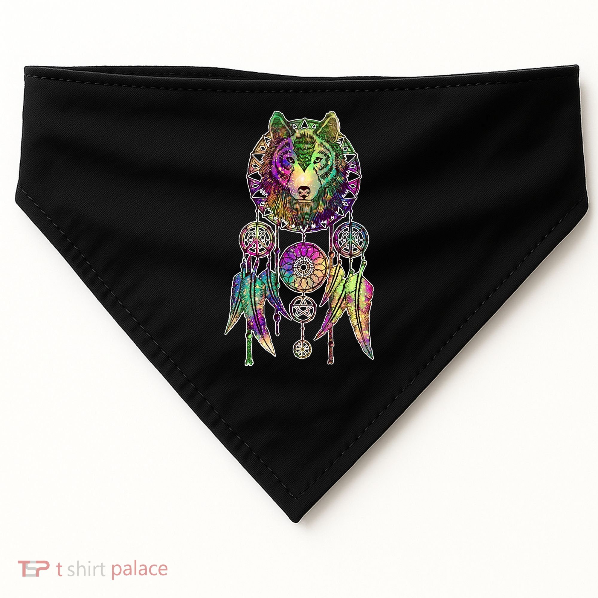 Dream Catcher Wolf Galaxy USA-Made Doggie Bandana