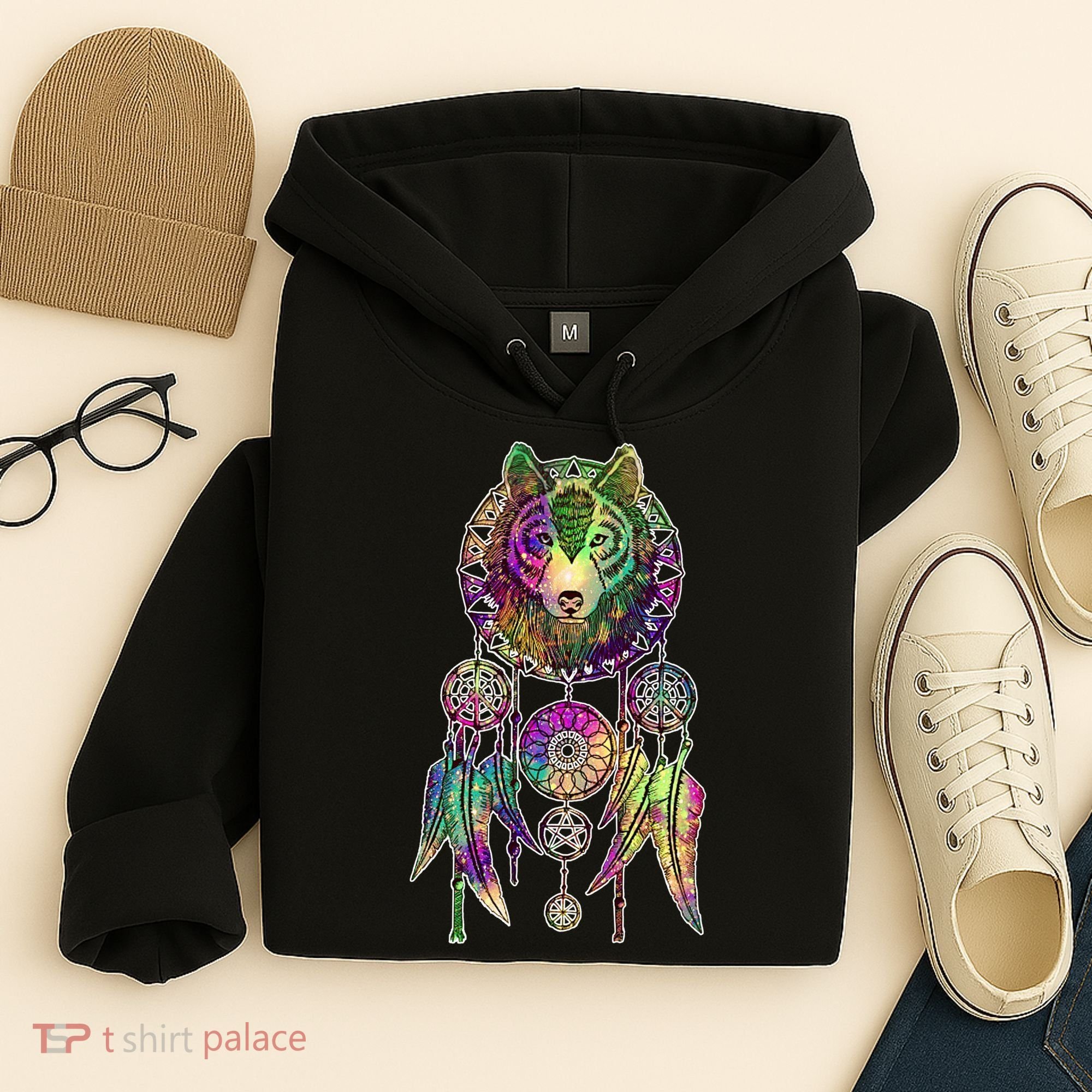 Dream Catcher Wolf Galaxy Hoodie