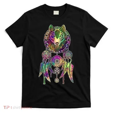 Dream Catcher Wolf Galaxy T-Shirt