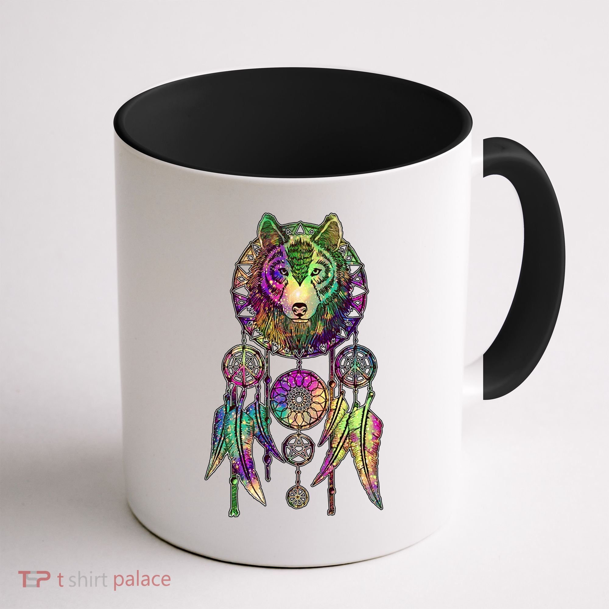 Dream Catcher Wolf Galaxy Coffee Mug
