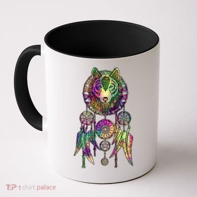 Dream Catcher Wolf Galaxy Coffee Mug