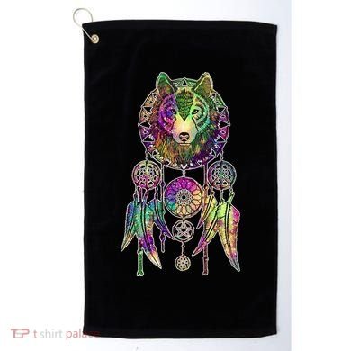 Dream Catcher Wolf Galaxy Golf Towel