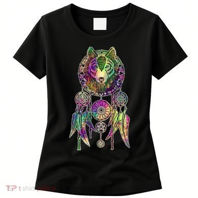 Dream Catcher Wolf Galaxy Women's T-Shirt