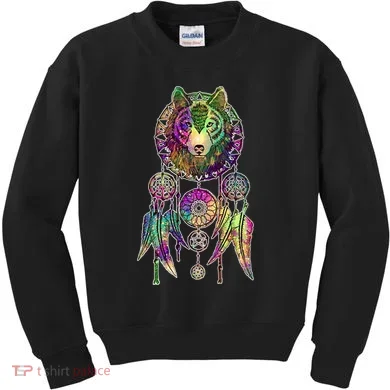 Dream Catcher Wolf Galaxy Kids Sweatshirt