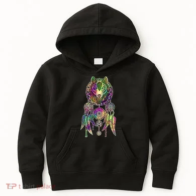 Dream Catcher Wolf Galaxy Kids Hoodie