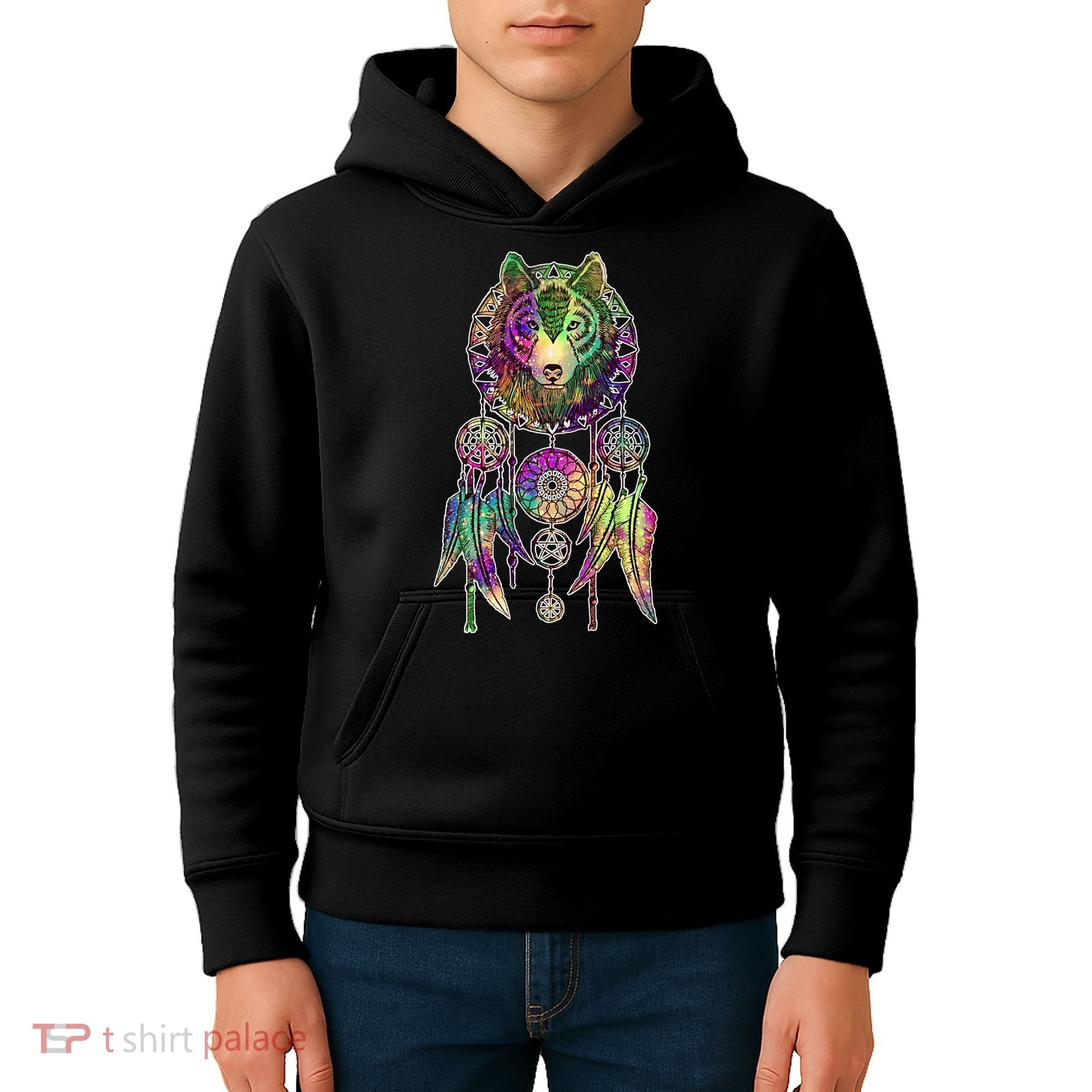 Dream Catcher Wolf Galaxy Kids Hoodie