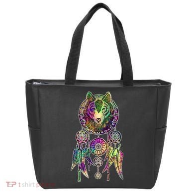 Dream Catcher Wolf Galaxy Tote Bag