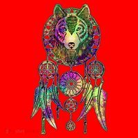 Dream Catcher Wolf Galaxy Santa Hat thumb 1