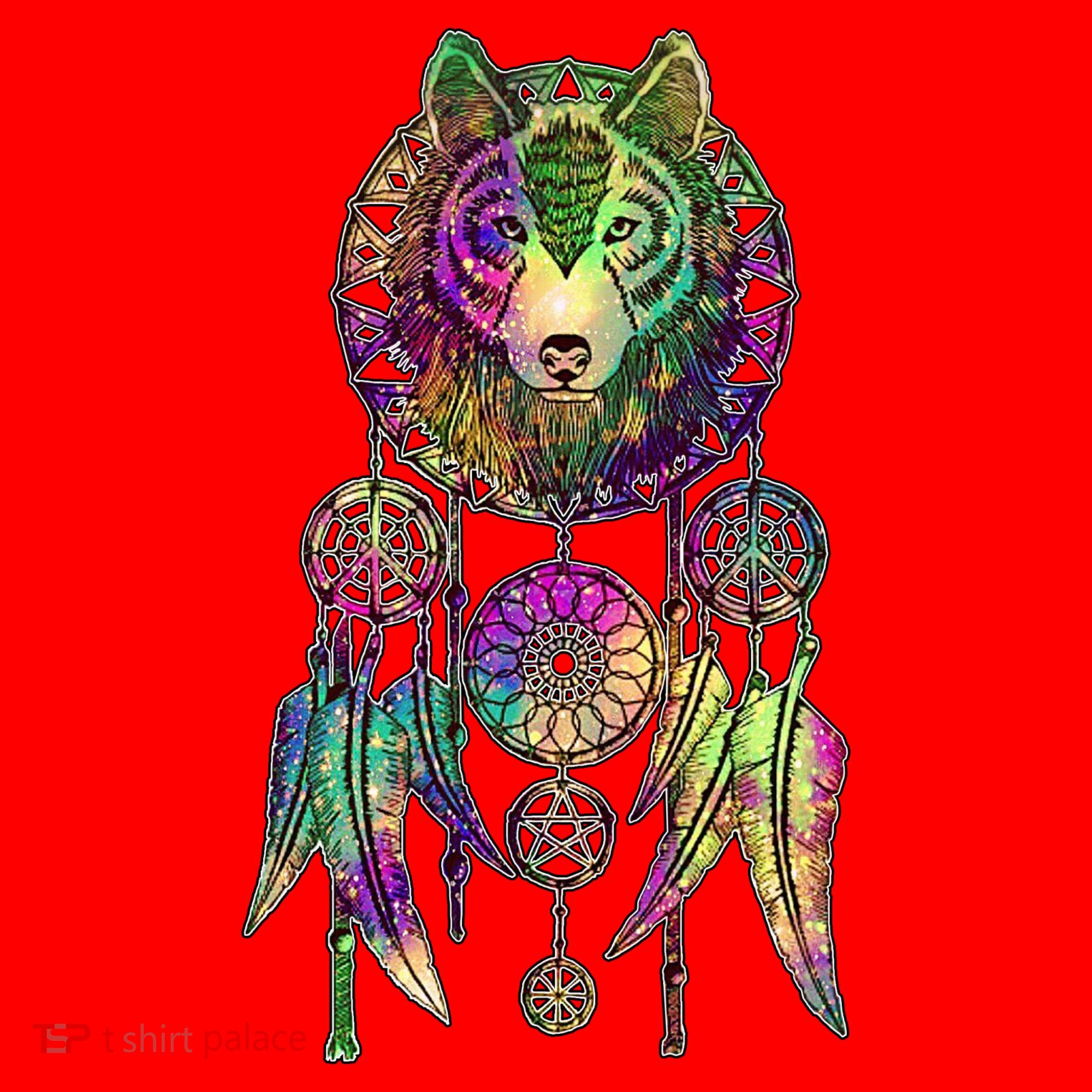 Dream Catcher Wolf Galaxy Santa Hat