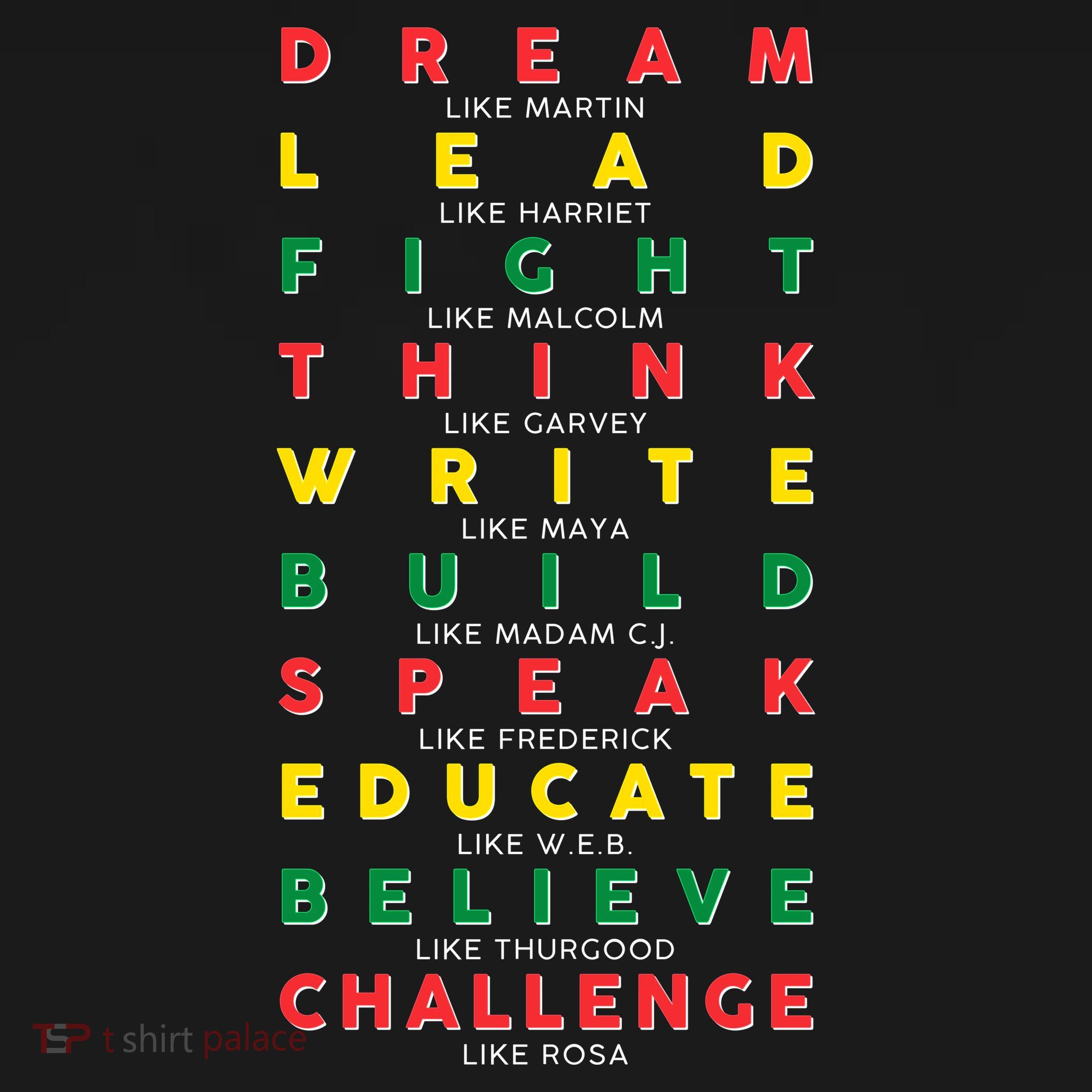 Dream Lead Fight Think Black History Month Doggie Tank