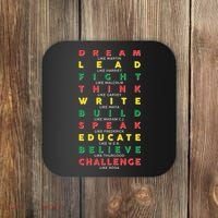 Dream Lead Fight Think Black History Month Coaster thumb 0