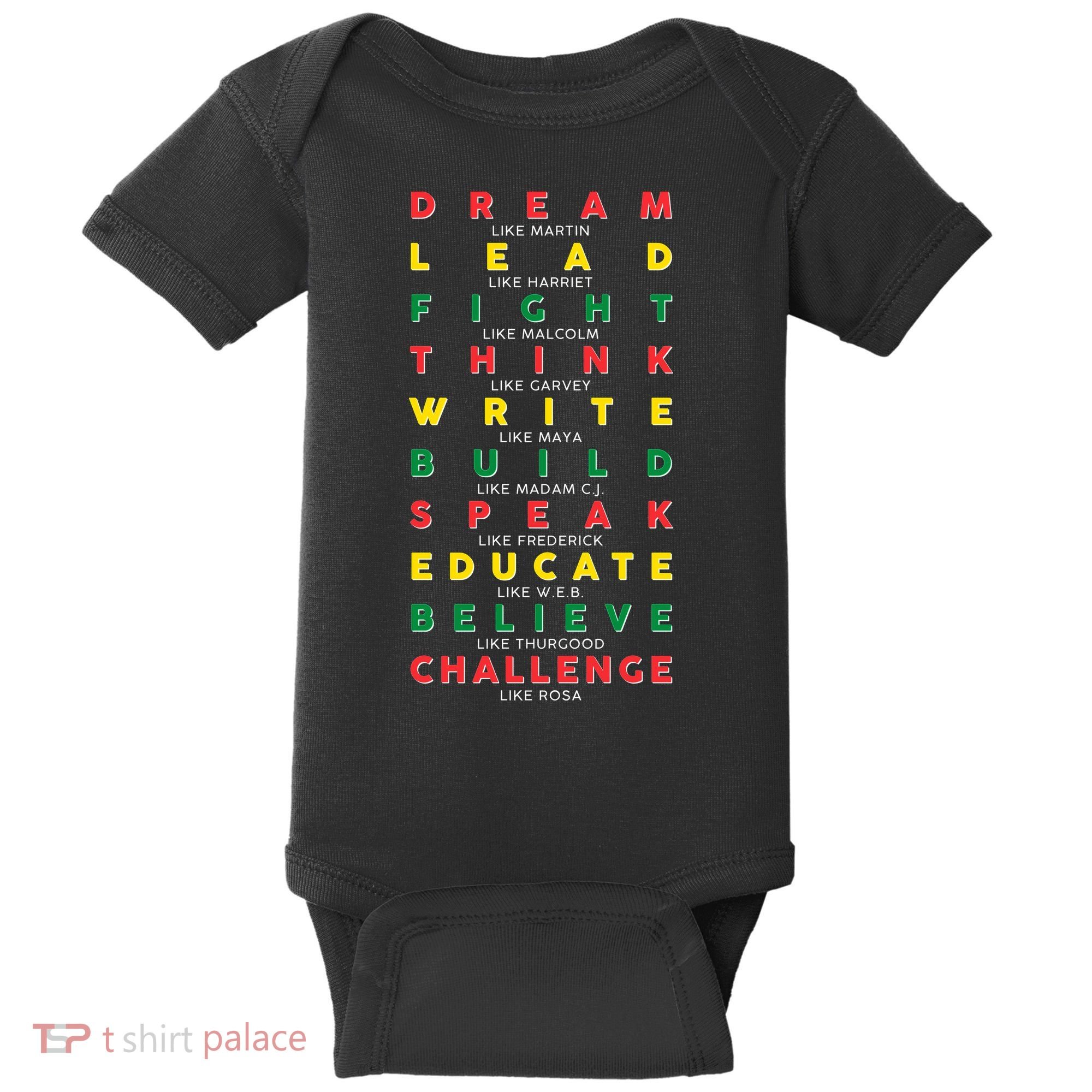 Dream Lead Fight Think Black History Month Baby Bodysuit