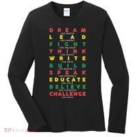 Dream Lead Fight Think Black History Month Women's Long Sleeve Shirt thumb 0