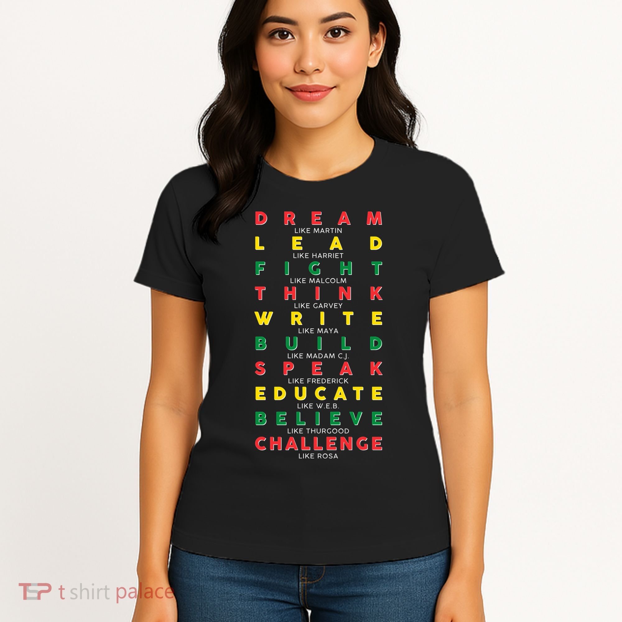 Dream Lead Fight Think Black History Month Women's T-Shirt