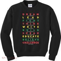 Dream Lead Fight Think Black History Month Kids Sweatshirt thumb 0