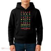 Dream Lead Fight Think Black History Month Kids Hoodie thumb 4