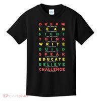 Dream Lead Fight Think Black History Month Kids T-Shirt thumb 0